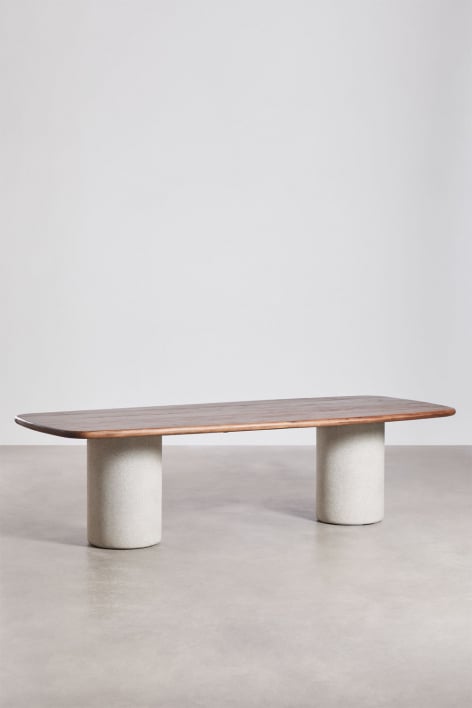 Mesa de comedor rectangular 270x110 cm en madera de acacia Bogota - Marrón Acacia Oscuro