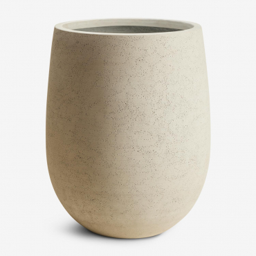 Macetero De Cemento Grover Ø45 Cm - ↑55 Cm & Blanco Roto - Sklum
