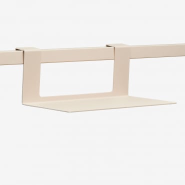 Balda Con Ganchos Para Cocina Modular De Exterior En Acero Rivana Beige Tapioca & ↔︎ 20 Cm - Sklum