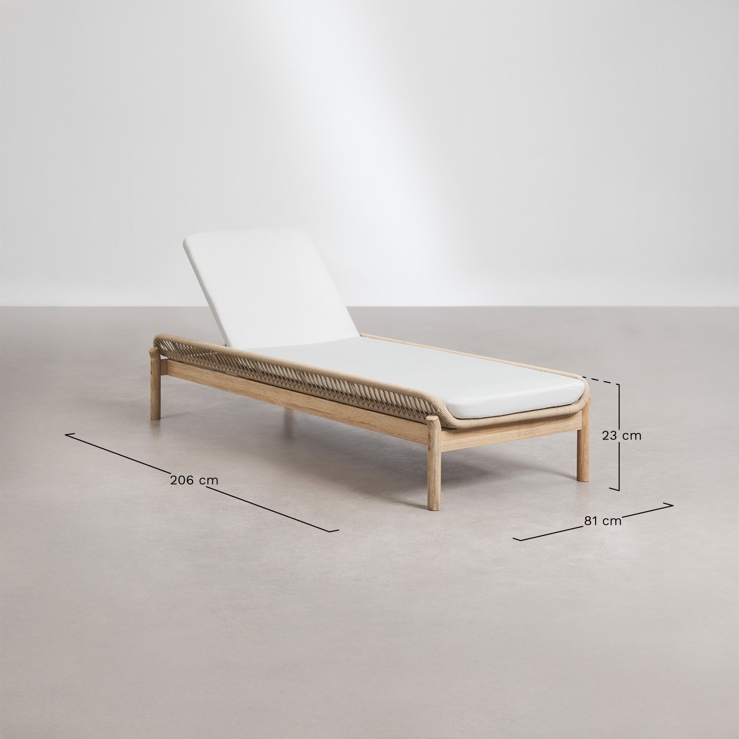 Tumbona reclinable en madera de acacia Karvia , medidas