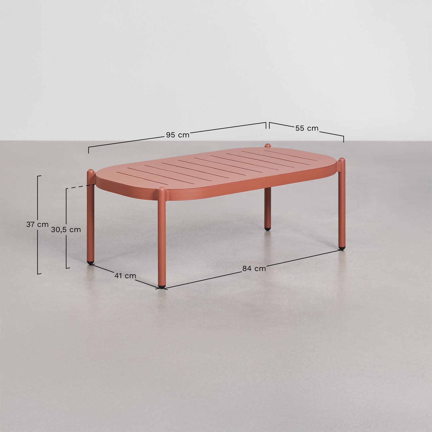 Conjunto de jardín con sofá de 2 plazas, 2 sillones y mesa de centro en aluminio y ratán sintético Duroli, medidas