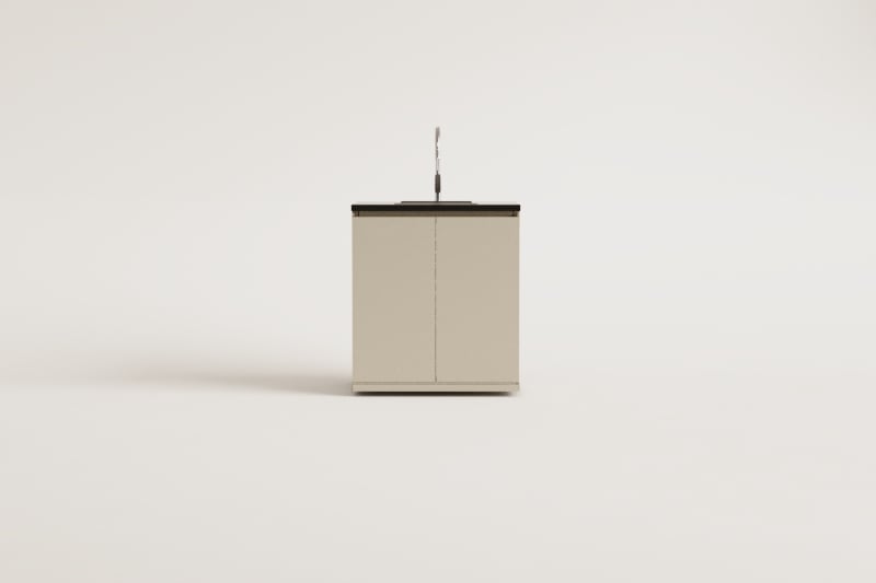 Módulo de almacenaje con fregadero para cocina modular de exterior en acero Rivana