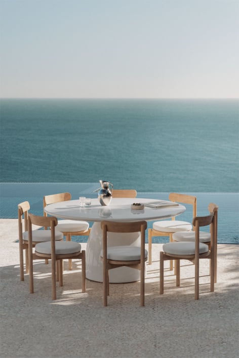 Mesa de jardín redonda Ø150 cm en cemento Numira