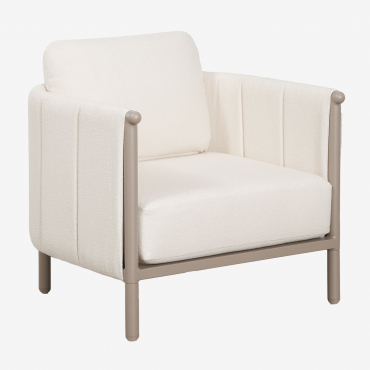 Sillón De Jardín En Bouclé Y Aluminio Boleni Marrón Moka - Sklum