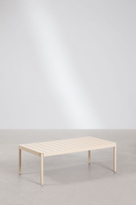 Mesa de centro para jardín rectangular 110x60 cm en aluminio Boleni - Beige Tapioca