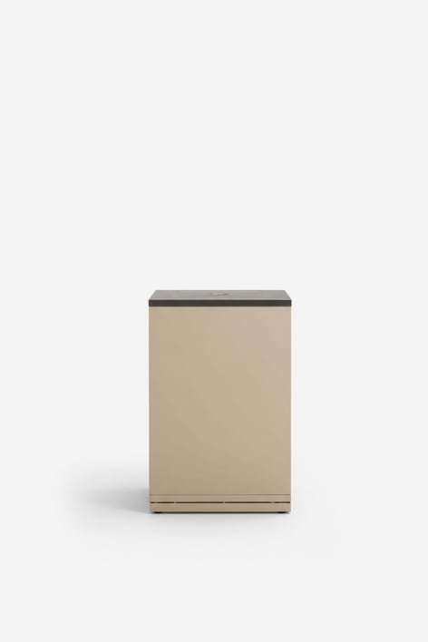 Módulo esquinero de almacenaje para cocina modular de exterior en acero Rivana