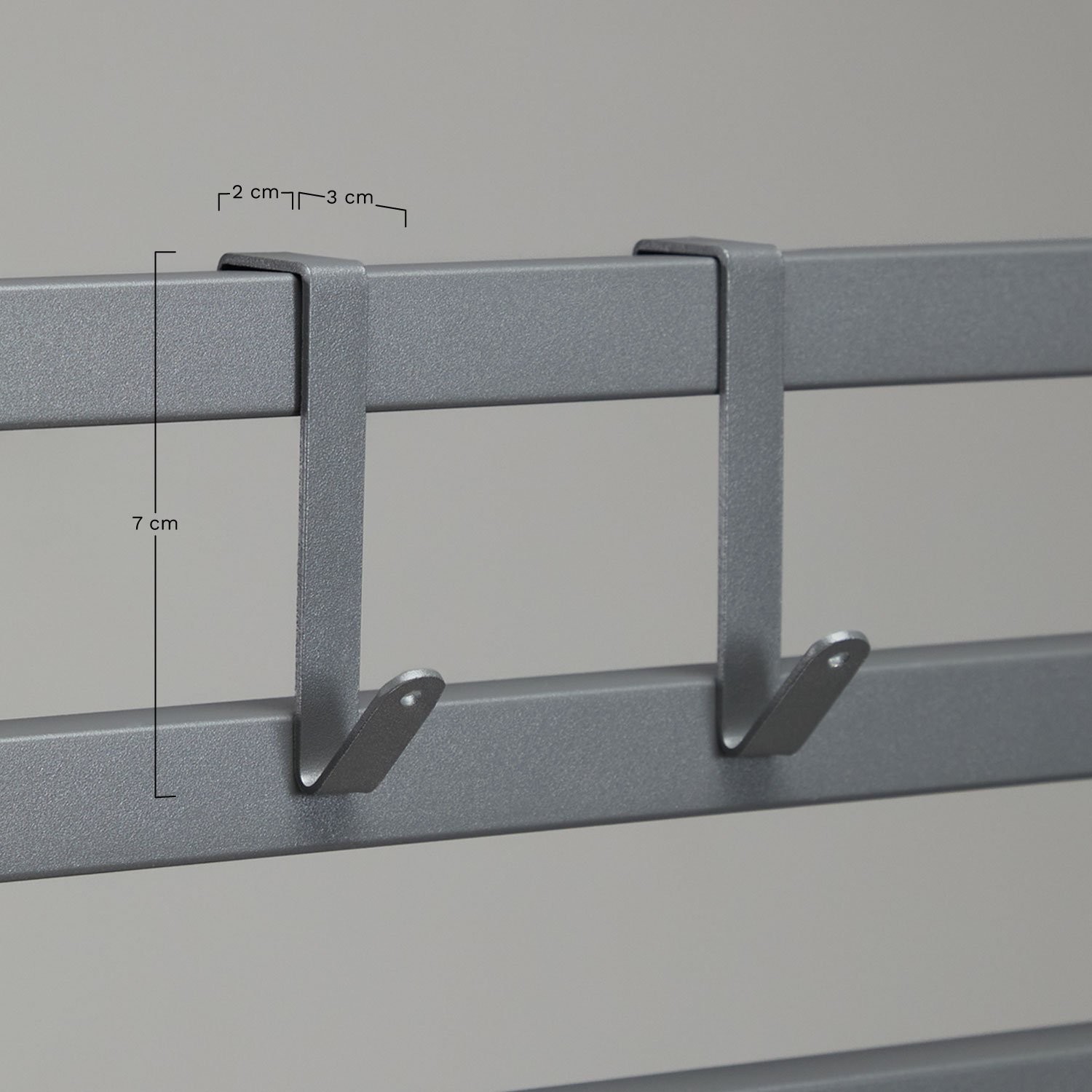 Pack de 2 ganchos para cocina modular de exterior en acero Savona , medidas