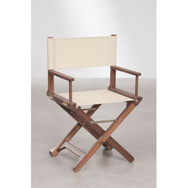 Silla De Director Plegable En Madera De Acacia Ridley Beige Tapioca - Sklum