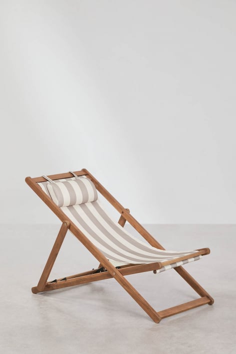 Pack de 2 hamacas plegables en madera con cojín Kardis