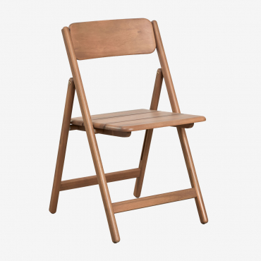 Pack De 2 Sillas De Comedor Plegables En Madera De Acacia Zayma Marrón Acacia - Sklum