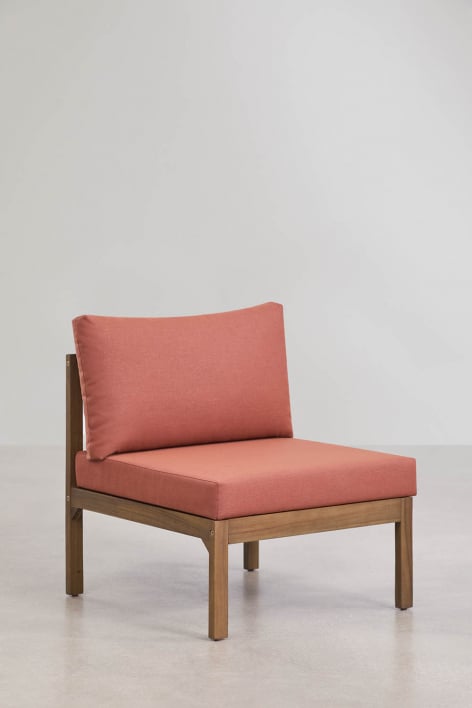 Módulo central para sofá modular en madera de acacia Branson - Terracota