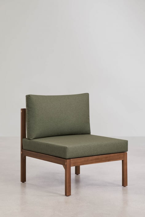 Módulo central para sofá modular en madera de acacia Branson - Verde Oliva Intenso