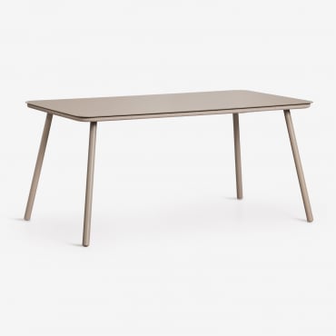 Mesa De Comedor Rectangular 160x90 Cm En Cristal Arhiza Marrón Moka - Sklum