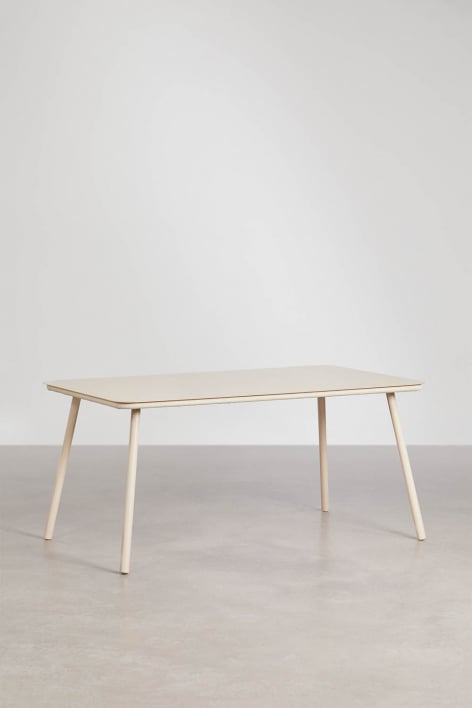 Mesa de comedor rectangular 160x90 cm en cristal Arhiza - Beige Tapioca