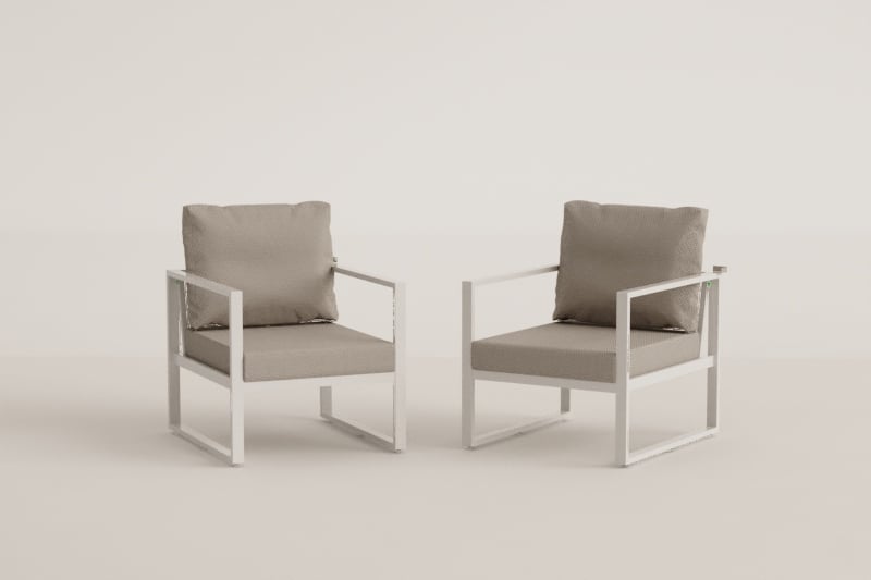 Pack de 2 sillones de jardín en aluminio Lipov