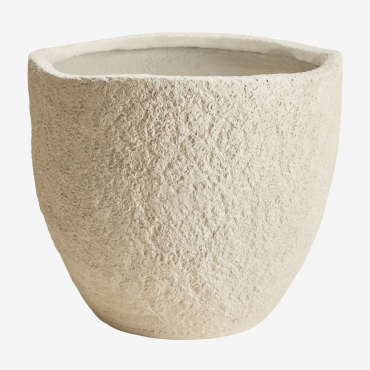 Macetero En Cemento Nuria Ø55 Cm - ↑45 Cm & Blanco - Sklum