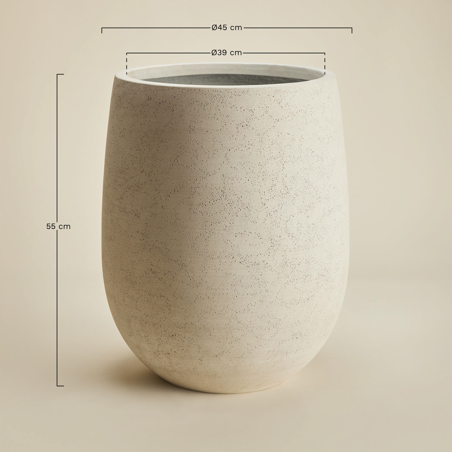 Macetero de cemento Grover, medidas