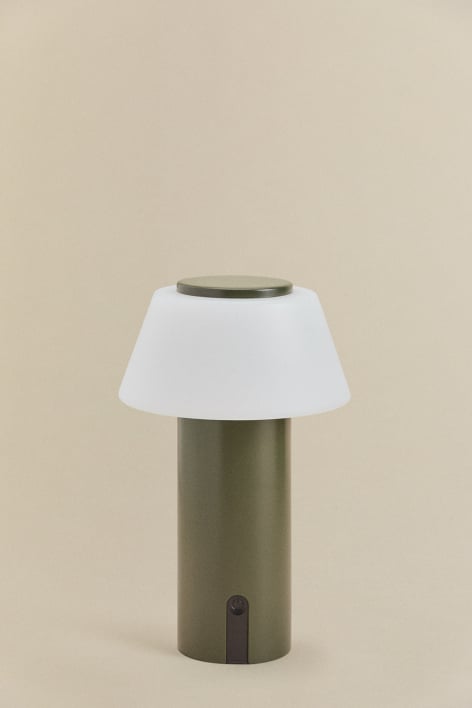 Lámpara de mesa LED inalámbrica en hierro Socotra - Verde Oliva Intenso