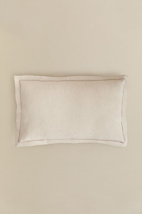 Cojín rectangular 30x50 cm en algodón y lino Nisora - Beige Nude
