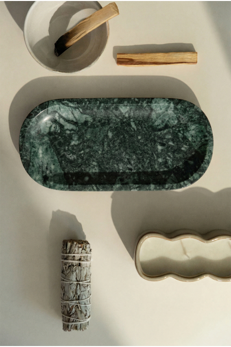 Bandeja decorativa en piedra natural Ceranova - Mármol Verde Udaipur