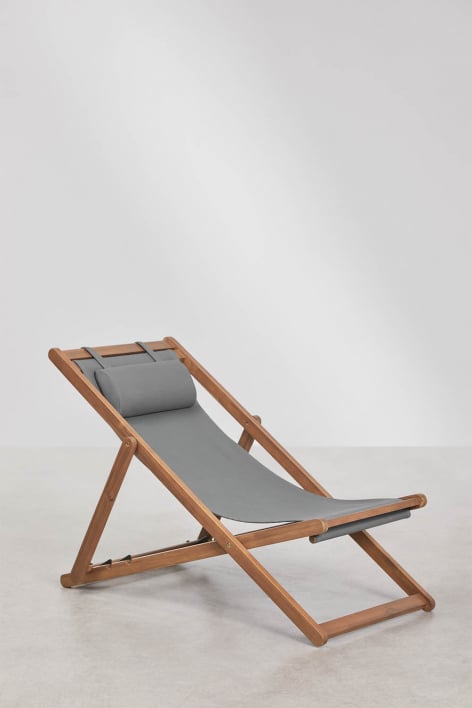 Hamaca plegable en madera con cojín Kardis