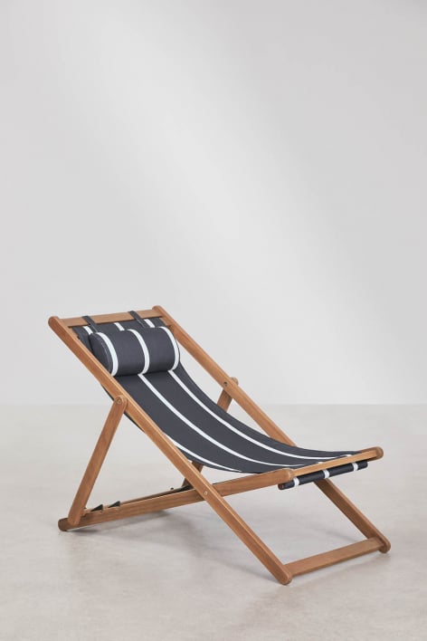 Hamaca plegable con cojín en madera Kardis