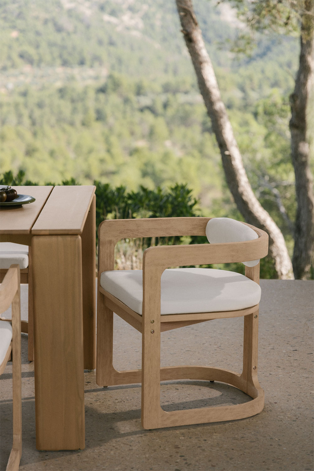 silla comedor madera maciza, silla madera diseño curvo