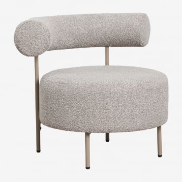 Sillón En Tela Bouclé Arieta Marrón Moka & Bouclé Colores Tierra - Sklum