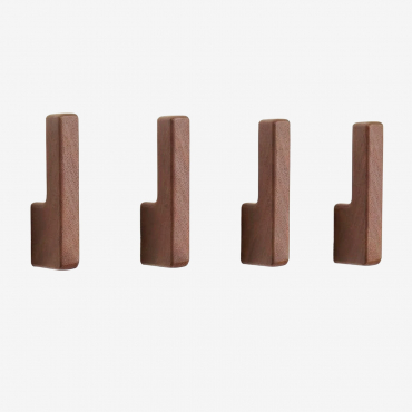 Set De 4 Percheros De Pared En Madera Zanter Marrón Acacia Oscuro - Sklum