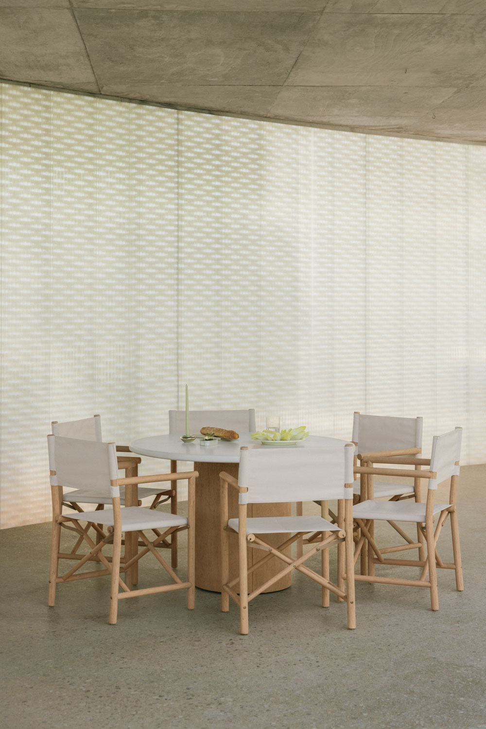 mesa redonda 6 plazas, sillas director plegables