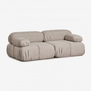 Sofá Modular De 2 Piezas En Bouclé Envasado Al Vacío Kendall Bouclé Marrón Arena - Sklum