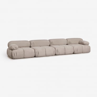 Sofá Modular De 4 Piezas En Bouclé Envasado Al Vacío Kendall Bouclé Marrón Arena - Sklum
