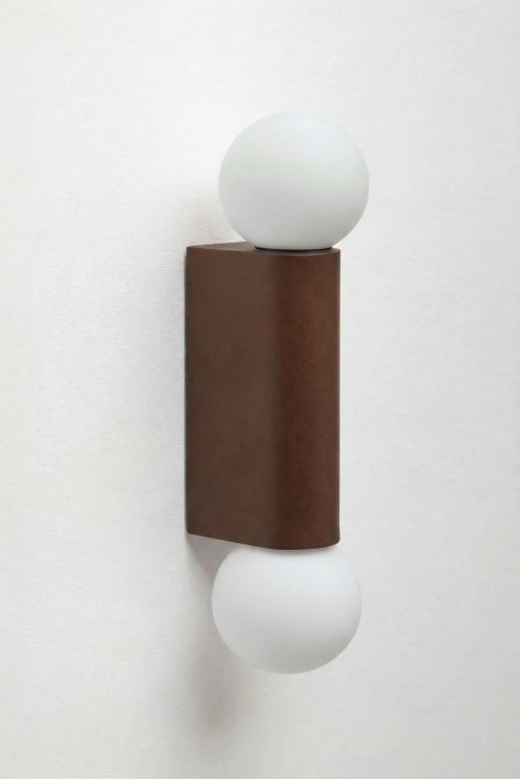 Aplique de pared con 2 bolas de cristal en aluminio Irvine