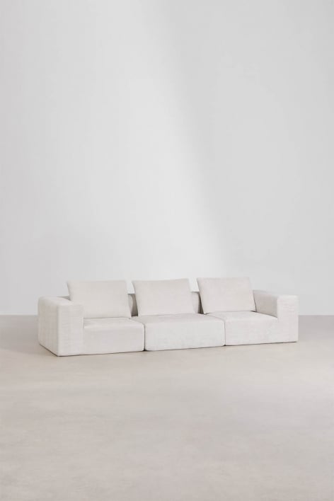 Sofá modular de 3 piezas en chenilla envasado al vacío Norridge