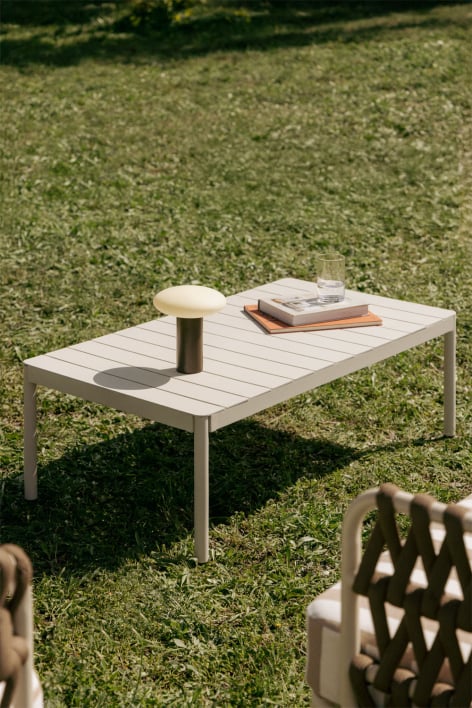 Mesa de centro para jardín rectangular 110x60 cm en aluminio Boleni