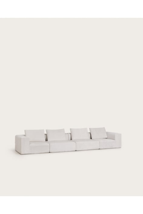 Sofá modular de 4 piezas en chenilla envasado al vacío Norridge
