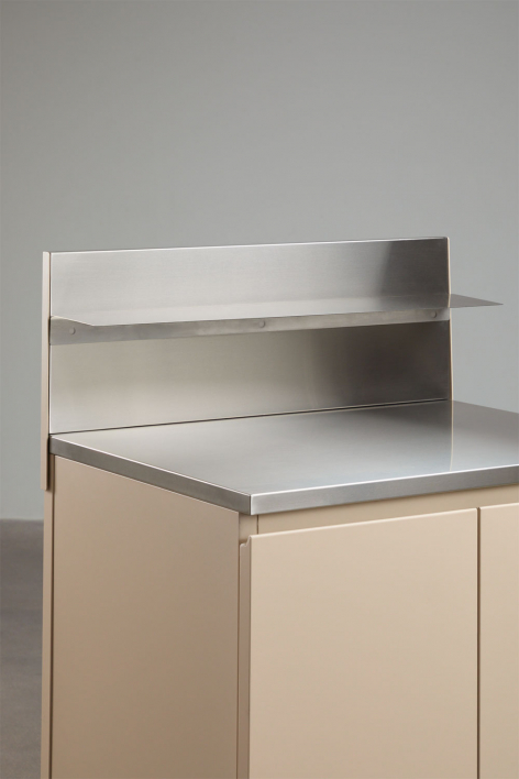 Panel con estante 80x30 cm para cocina modular de exterior en acero inoxidable Rivana