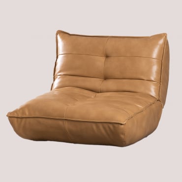 Pack De 2 Sillones Reclinables Tapizados Mati Polipiel Marrón Camel Claro - Sklum