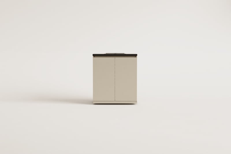 Módulo de almacenaje con fregadero para cocina modular de exterior en acero Rivana