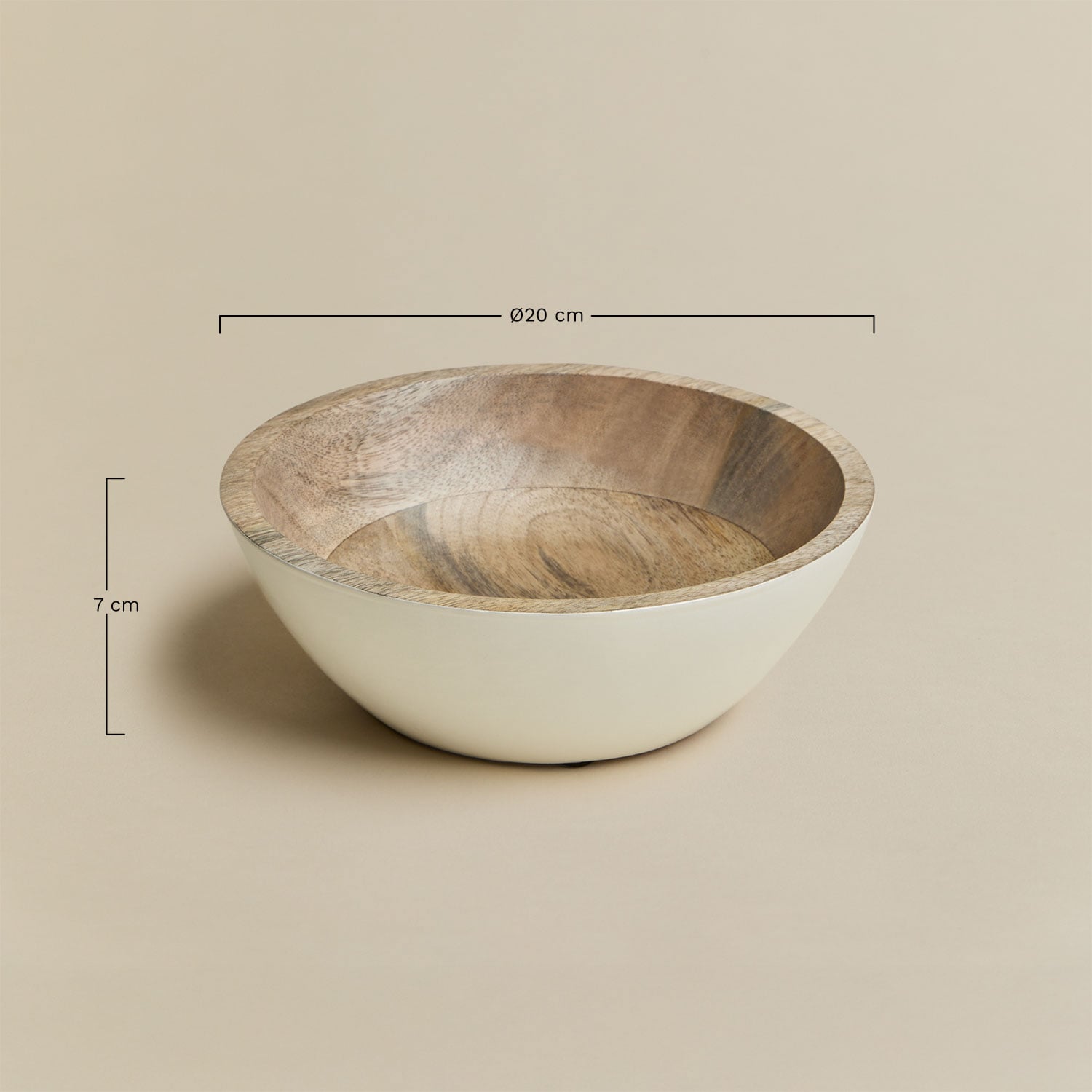 Cuenco decorativo en madera de mango Fruela, medidas