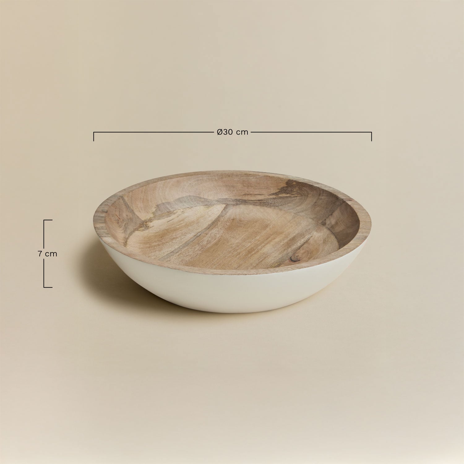 Cuenco decorativo en madera de mango Fruela, medidas