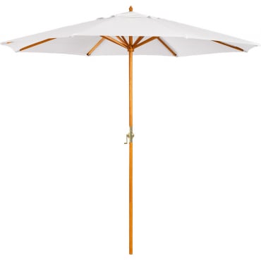 Sombrilla Ø290 Cm En Tela Y Madera Cretas Blanco Gardenia - Sklum