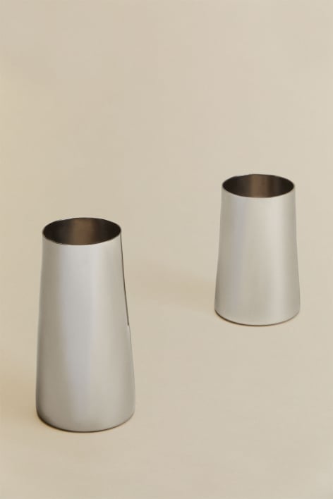 Set de 2 jarrones en acero inoxidable Padulin