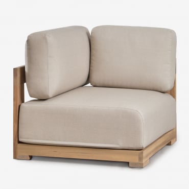 Módulo Esquinero Rinconera Para Sofá Modular De Jardín En Madera De Acacia Brivori Marrón Acacia Claro - Sklum