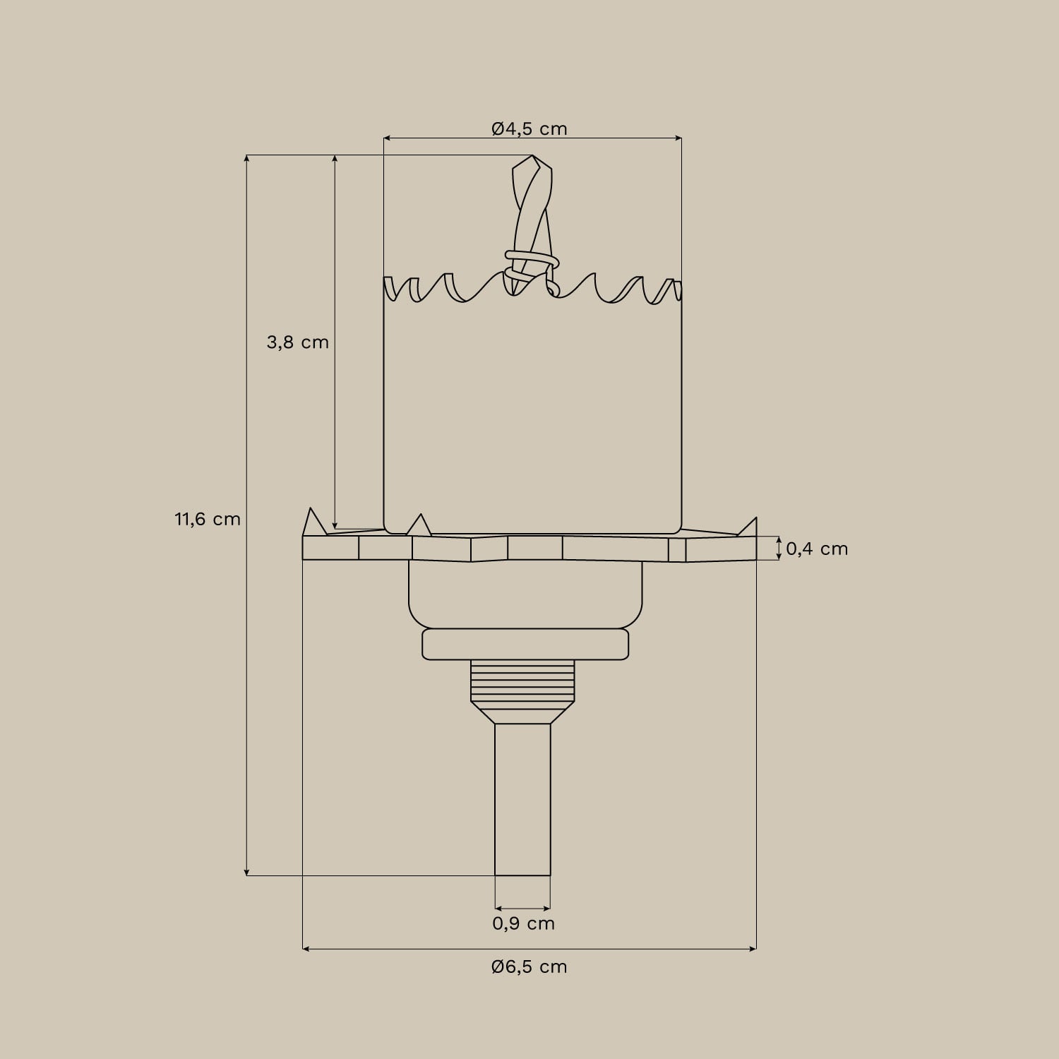 Sierra de corona para downlight empotrable sin marco trimless en acero Glendive, medidas
