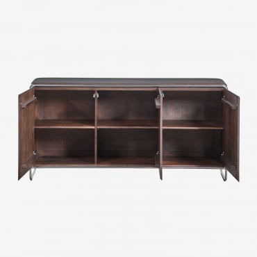 Aparador En Madera De Acacia Y Acero Inoxidable Altrex ↔︎ 160 Cm - Sklum