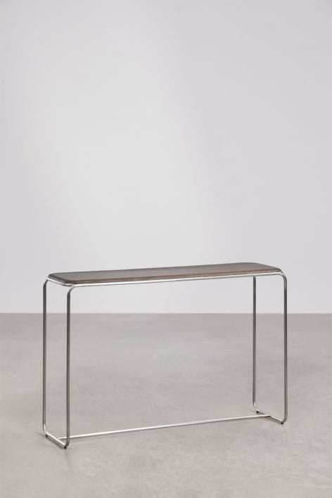 Consola recibidor 120x35 cm en madera de acacia y acero inoxidable Altrex