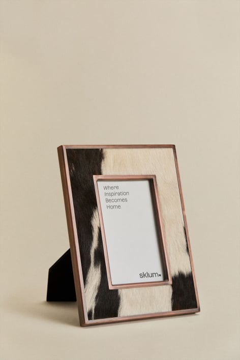 Marco de fotos en piel y acero Braviont