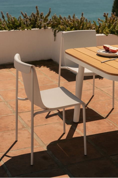 Silla de jardín en polipropileno Ismene - Blanco Piedra