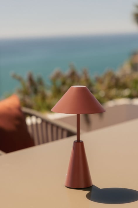 Lámpara de mesa LED inalámbrica para exterior en hierro Alexis